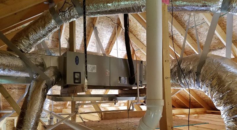 carrier heating-cooling-system-in-attic-granbury-tx
